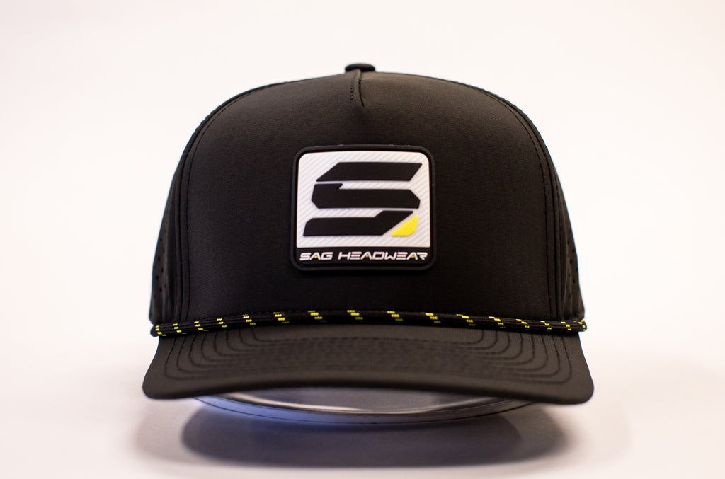 Black/Flourecent Yellow SAG Headwear Square Logo