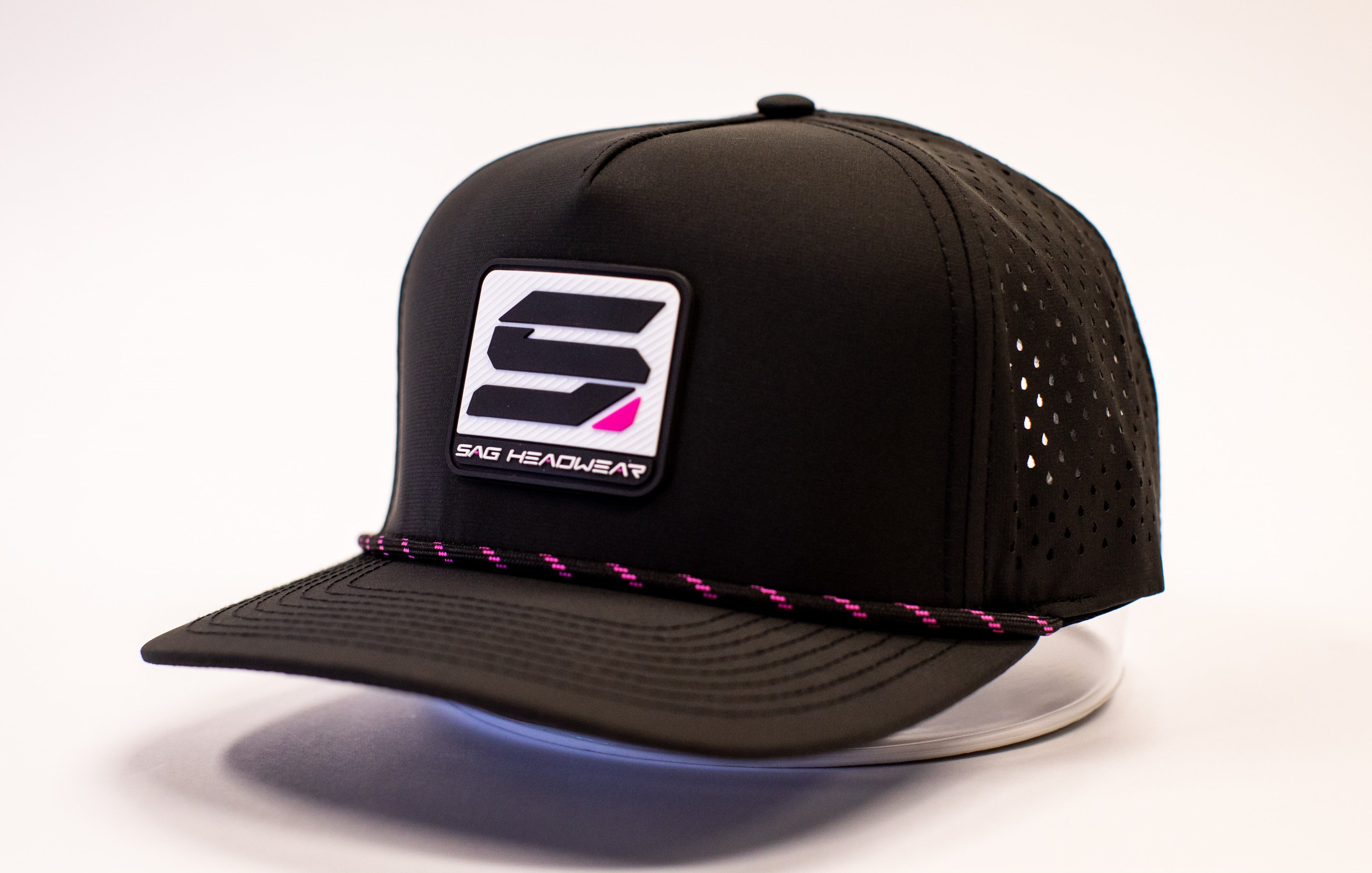 Black/Pink SAG Headwear Square Logo