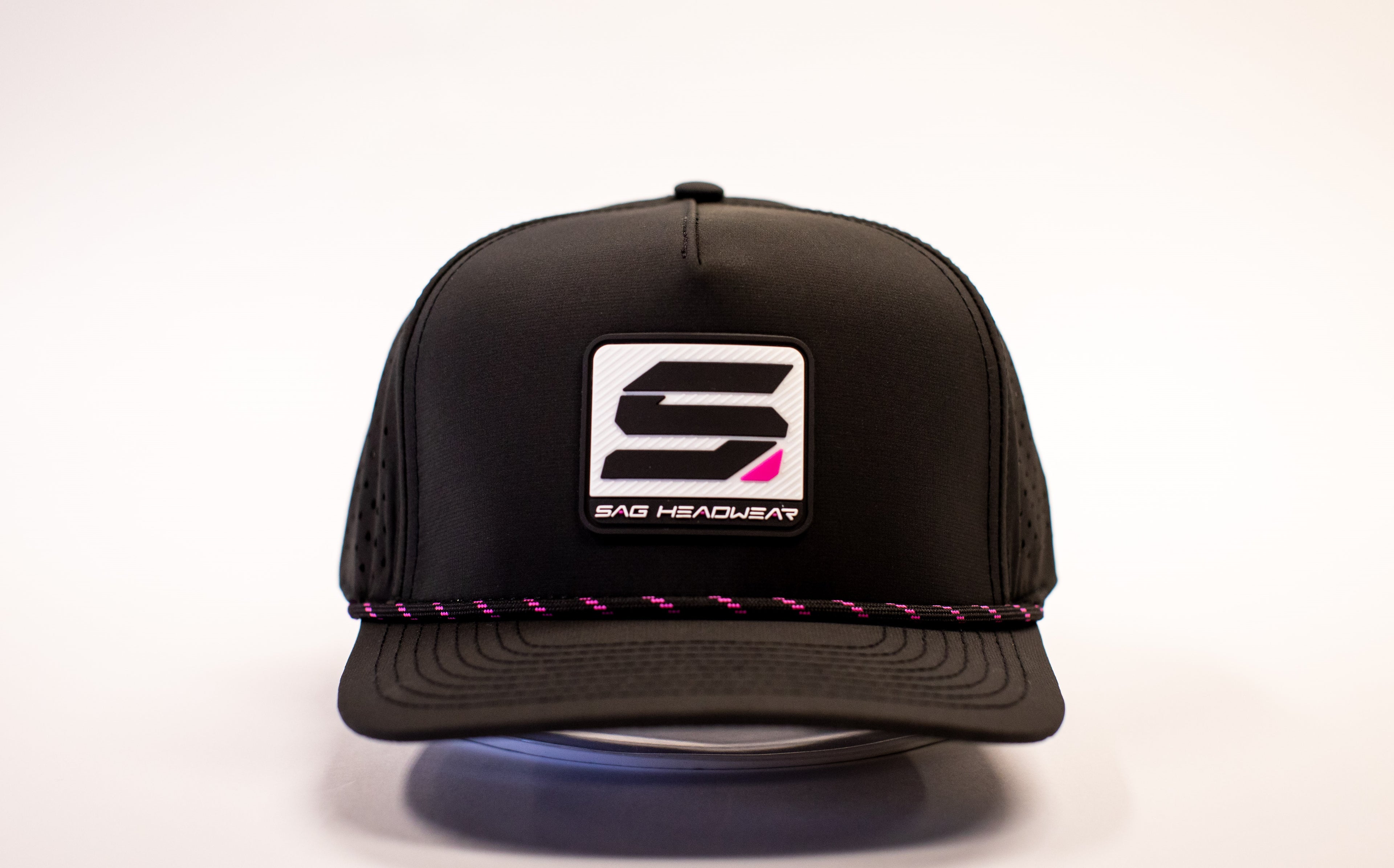 Black/Pink SAG Headwear Square Logo