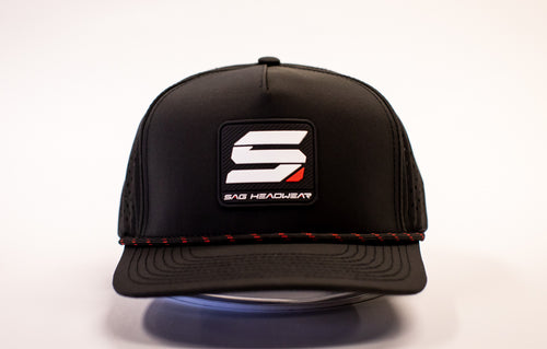 Black/Red SAG Headwear Square Logo