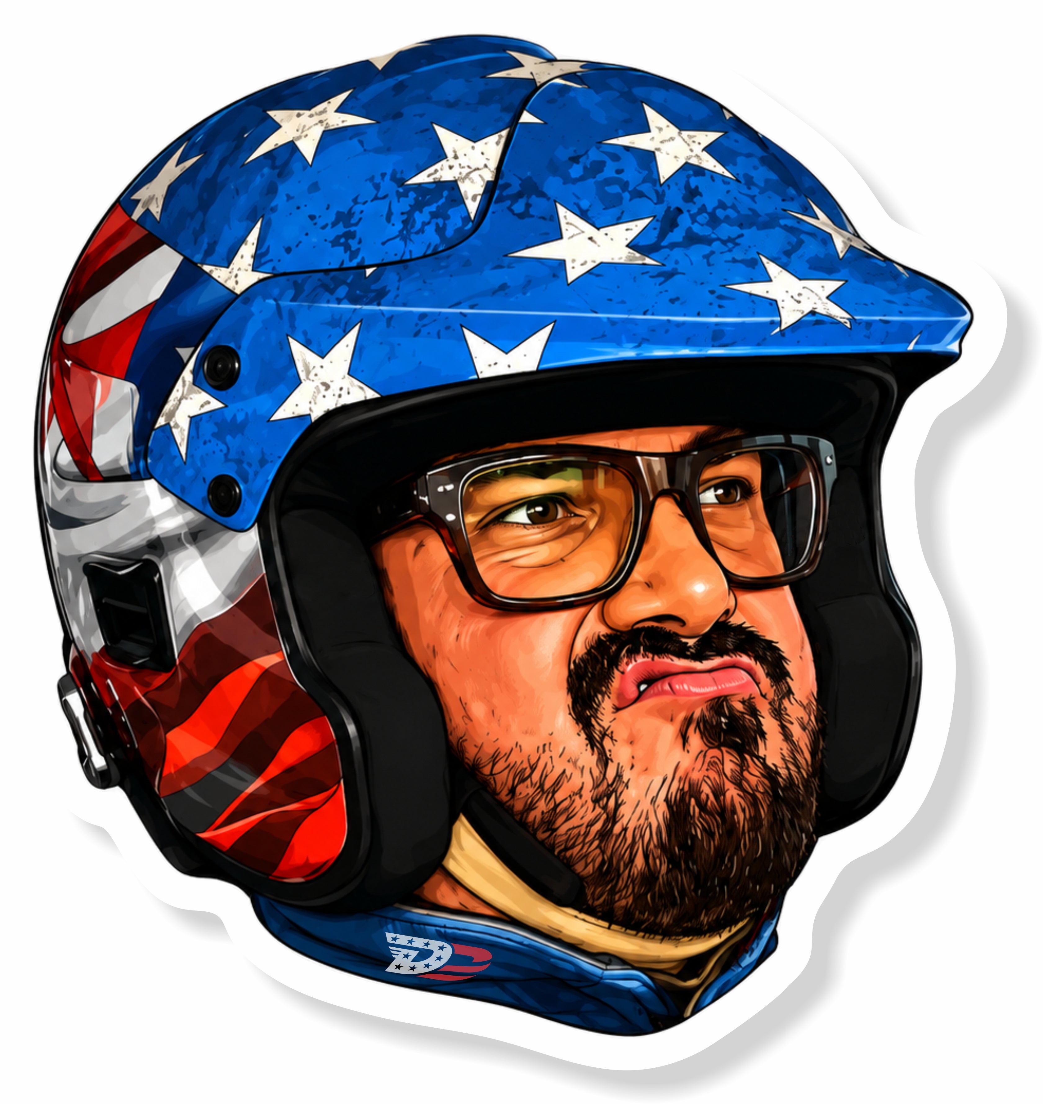 Downforce Danny Helmet Decal