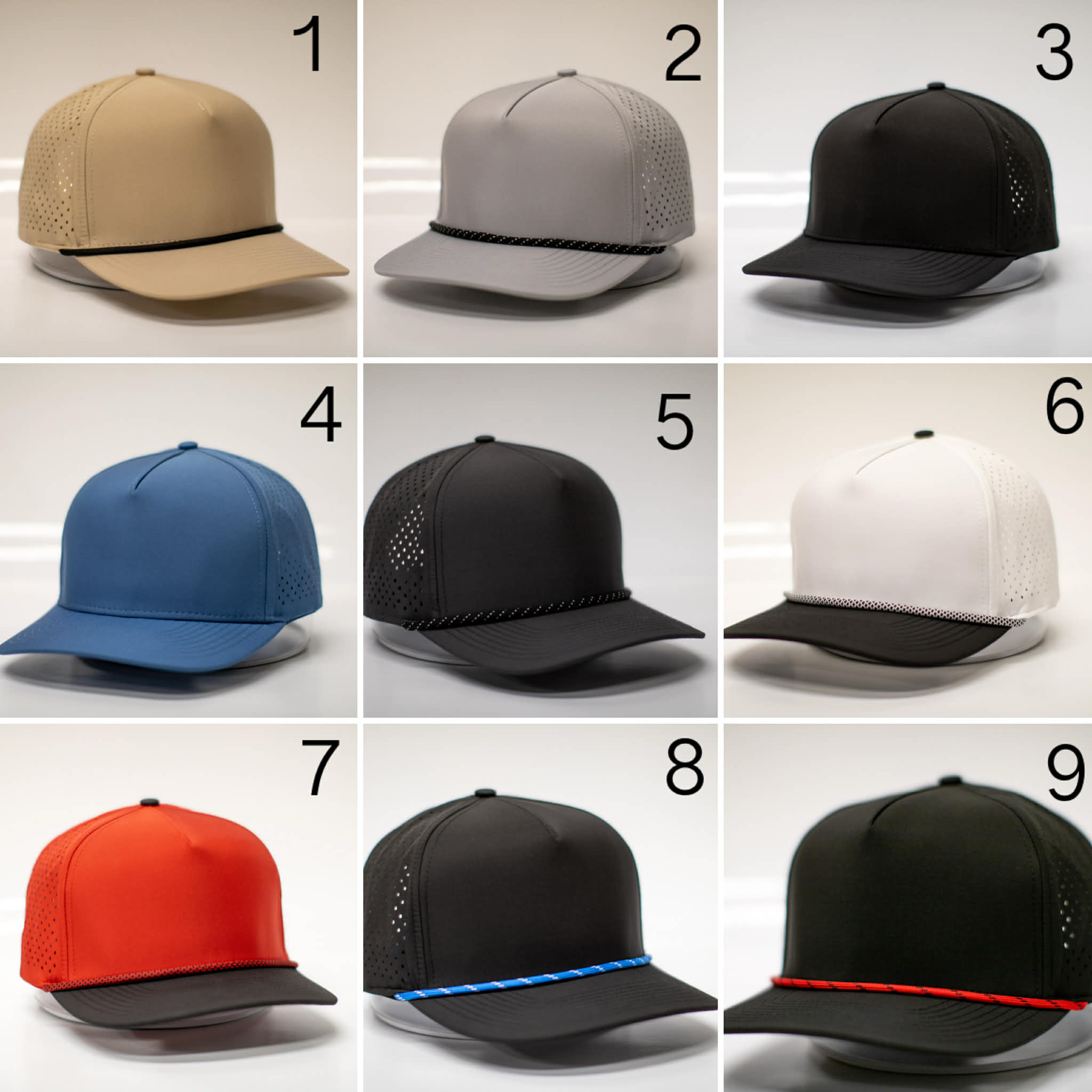 Custom Performance Hats - Acrylic Logos