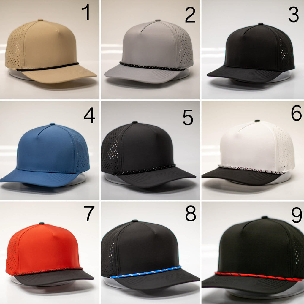 Custom Performance Hats - Leather Logos