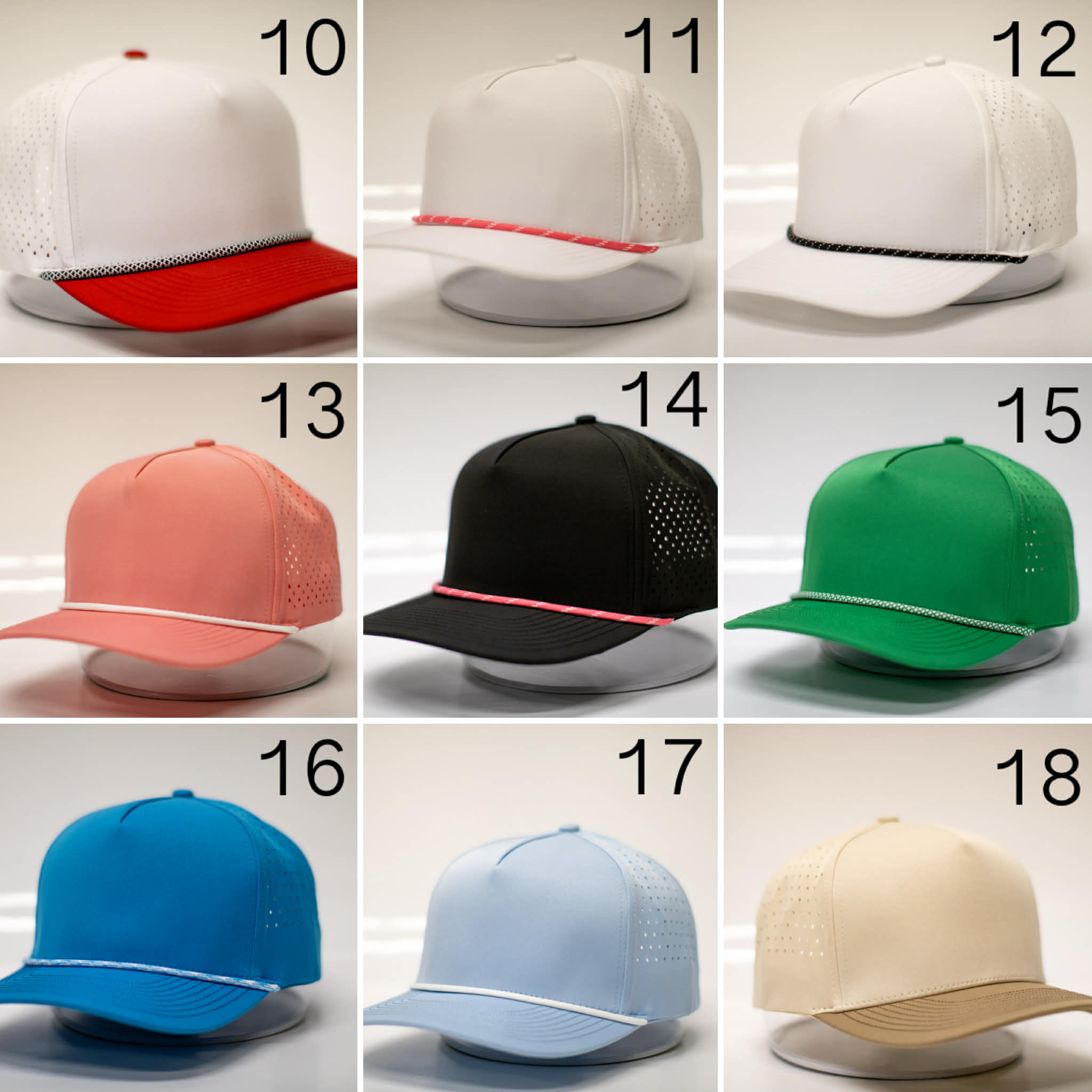 Custom Performance Hats - Acrylic Logos